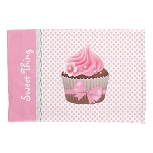 Girl-Pink-Cupcake-Kissen Kissenbezug (Vorderseite)