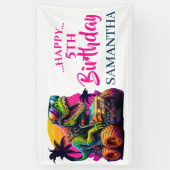 GIRL PINK Dino Jurassic Banner (Vertikal)