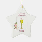 Girl Pink Erste heilige Kommunion, Chalice, Gastge Keramikornament (Rechts)