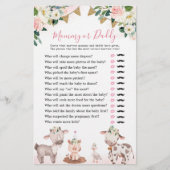 Girl Pink Farm Baby Shower Mommy oder Daddy (Vorderseite)