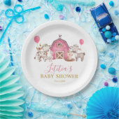 Girl Pink Farm Babydusche Papierplatte Pappteller (Party)