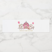 Girl Pink Farm Babydusche Wasserflasche Wasserflaschenetikett (Einzelnes Label)