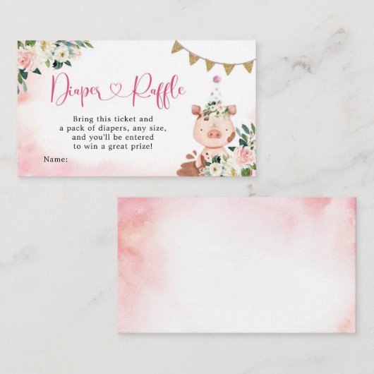 Girl Pink Farm Babydusche Windelwindeln Umschließu Begleitkarte (Vorne/Hinten)