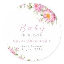 Girl Pink Floral Baby in Blütendusche Niedlich