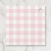 Girl Pink Floral Bow & Gingham Geschenkanhänger (Rückseite)