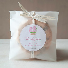 Girl Pink Floral Brautparty Vielen Dank Runder Aufkleber