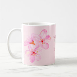 Girl Pink Floral Custom Kaffeetasse