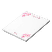 Girl Pink Floral Custom Notizblock (Rotiert)