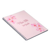 Girl Pink Floral Custom Notizblock (Rechte Seite)