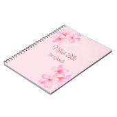 Girl Pink Floral Custom Notizblock (Linke Seite)