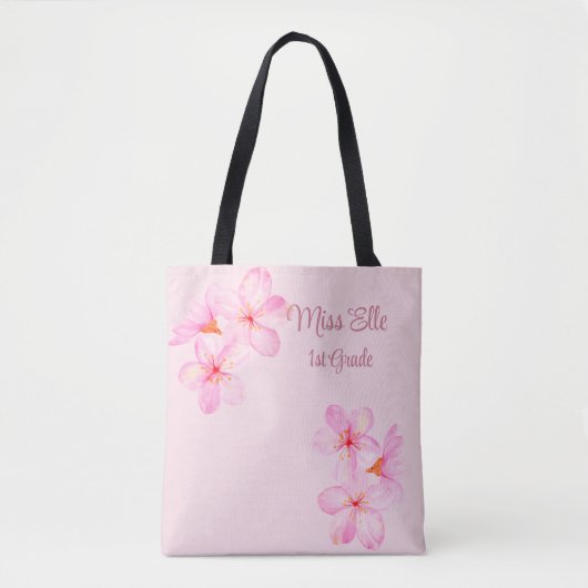 Girl Pink Floral Custom Tasche (Vorderseite)