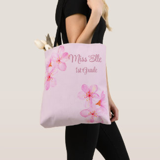 Girl Pink Floral Custom Tasche