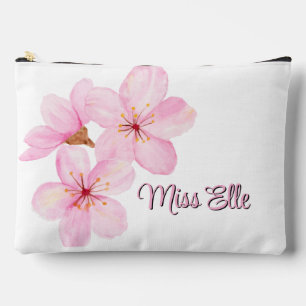 Girl Pink Floral Custom Zubehörtasche