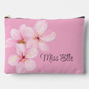 Girl Pink Floral Custom Zubehörtasche
