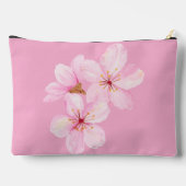 Girl Pink Floral Custom Zubehörtasche (Rückseite)
