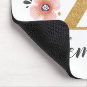 Girl Pink Floral Monogram Letter Z Mousepad (Ecke)