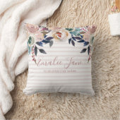 Girl Pink Floral Neugeborenes Personalisiert Kissen (Decke)