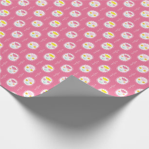 Girl Pink Floral Pattern Geschenkpapier