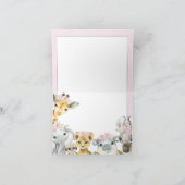 Girl Pink Floral Safari Baby Dusche Vielen Dank Dankeskarte (Innenseite)