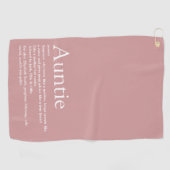 Girl Pink Fun Moderne Coole Tante Tante Definition Golfhandtuch (Horizontal)