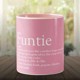 Girl Pink Funny Funtie Tante Tante Definition Zweifarbige Tasse