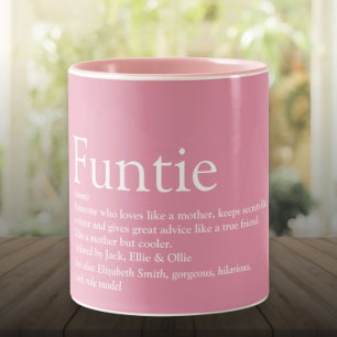Girl Pink Funny Funtie Tante Tante Definition Zweifarbige Tasse