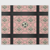 Girl-Pink-Fußball-Umschlagpapier - Design 1 Geschenkpapier (Flach)