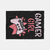 Girl Pink Game Controller Niedlich Video Gaming Fr Fleecedecke (Vorderseite (Horizontal))
