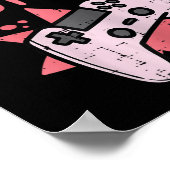 Girl Pink Game Controller Niedlich Video Gaming Fr Poster (Ecke)