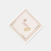 Girl Pink Gingham Wildblumen Butterfly Serviette (Ecke)