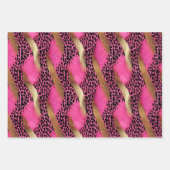 Girl Pink Glam Gold Leopard Animal Print Geschenkpapier Set (Vorderseite)