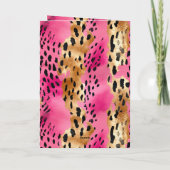 Girl Pink Glam Gold Leopard Print abstrakt Karte (Rückseite)
