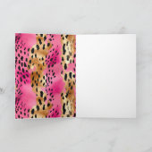 Girl Pink Glam Gold Leopard Print abstrakt Karte (Innenseite)