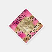 Girl Pink Glam Gold Leopard Print abstrakt Serviette (Ecke)