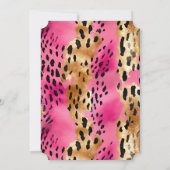 Girl Pink Glam Gold Leopard Print Einladung (Rückseite)