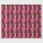 Girl Pink Glam Gold Leopard Print Geschenkpapier (Flach)