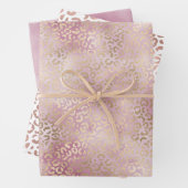 Girl Pink Glam Gold Leopard Print Geschenkpapier Set (Beispiel)