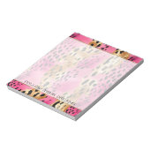 Girl Pink Glam Leopard Print Abstrakt Notizblock (Rotiert)