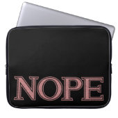 Girl Pink Glitzer Funny Sarcastic Nope Block Text Laptopschutzhülle (Vorderseite)