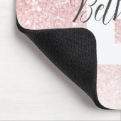 Girl-Pink-Glitzer-Glitzern Monogram-Skriptname Mousepad (Ecke)