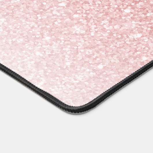 Girl-Pink-Glitzer-Glitzern Monogram-Skriptname Schreibtischunterlage (Ecke)