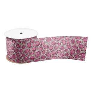 Girl Pink Glitzer Leopard Print Satinband