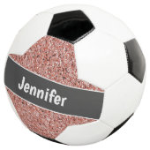 Girl Pink Glitzer Personalisiert Kinder Fußball (Dreiviertel)