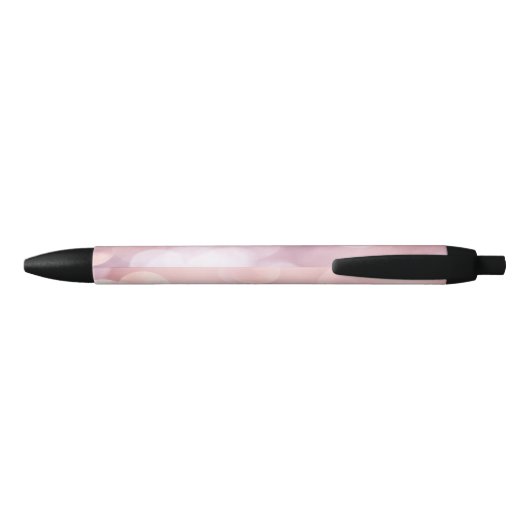 Girl Pink Glitzer Trendy Black Ink Pen Kugelschreiber (Rückseite)