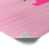 Girl Pink Glitzer Tropfen Chic Glam Monogram Name Poster (Ecke)