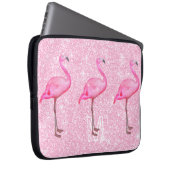 Girl Pink Glitzer Tropical Flamingos Muster Laptopschutzhülle (Vorne Rechts)