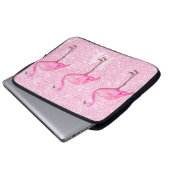 Girl Pink Glitzer Tropical Flamingos Muster Laptopschutzhülle (Vorne Knopf)