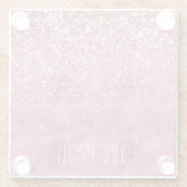 Girl Pink Glitzy Sparkone Glitzer Glasuntersetzer (Rückseite)