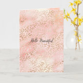 Girl Pink Gold Blush Leopard Print Karte (Gelbe Blume)