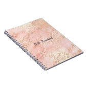 Girl Pink Gold Blush Leopard Print Notizblock (Rechte Seite)
